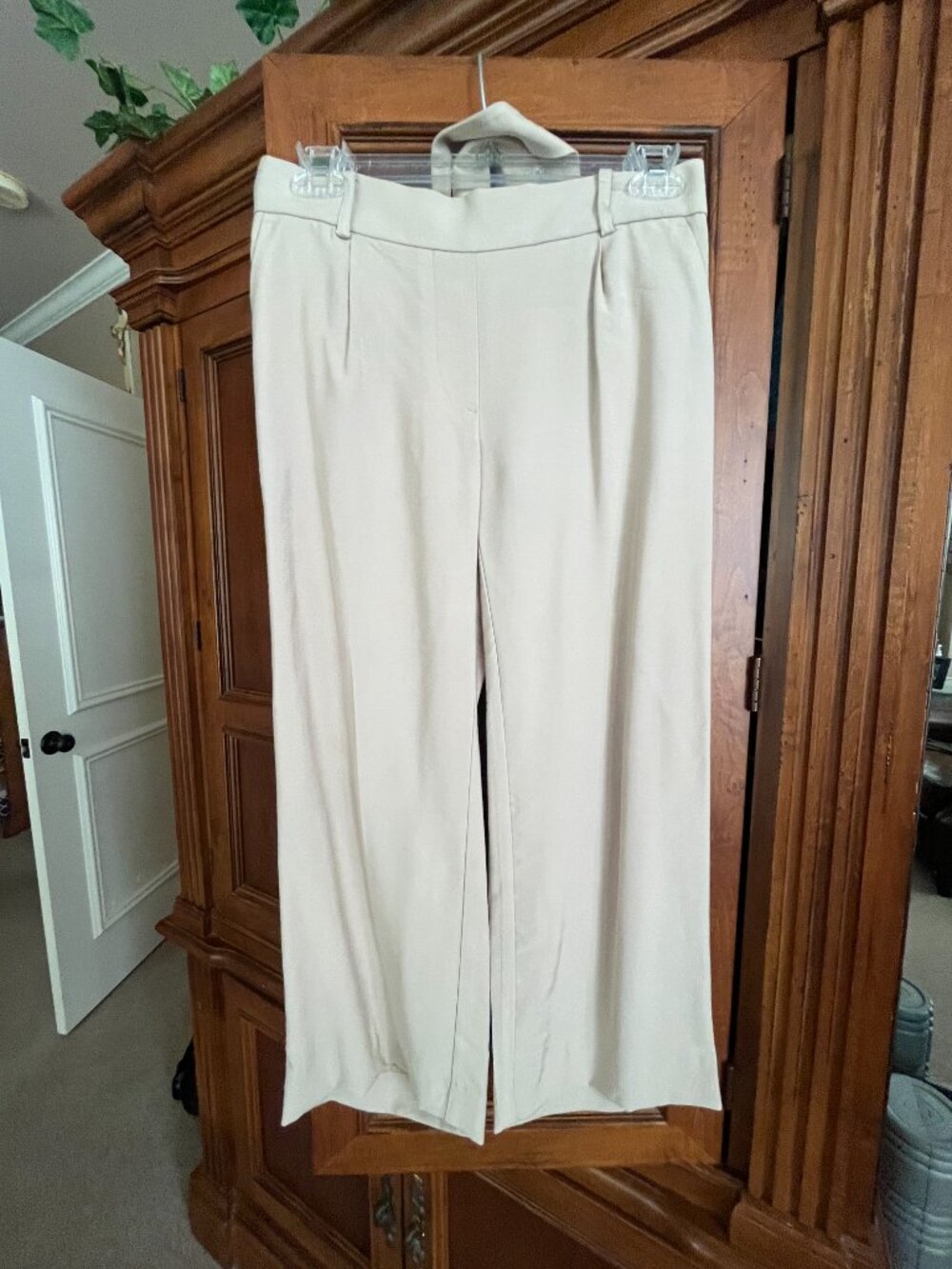 LOFT Petites Wide Leg Trousers Tan Beige XXSP
